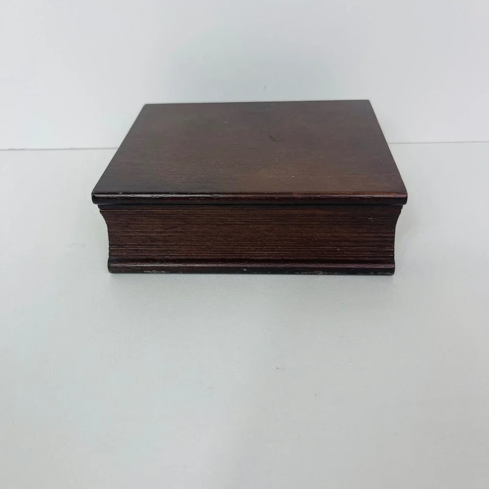 Monarch Trophy Wooden Book Desk Clock Brown Roman Numeral Quartz NISD Award Good